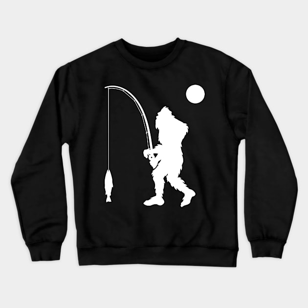 Bigfoot Fishing Crewneck Sweatshirt by Tesszero